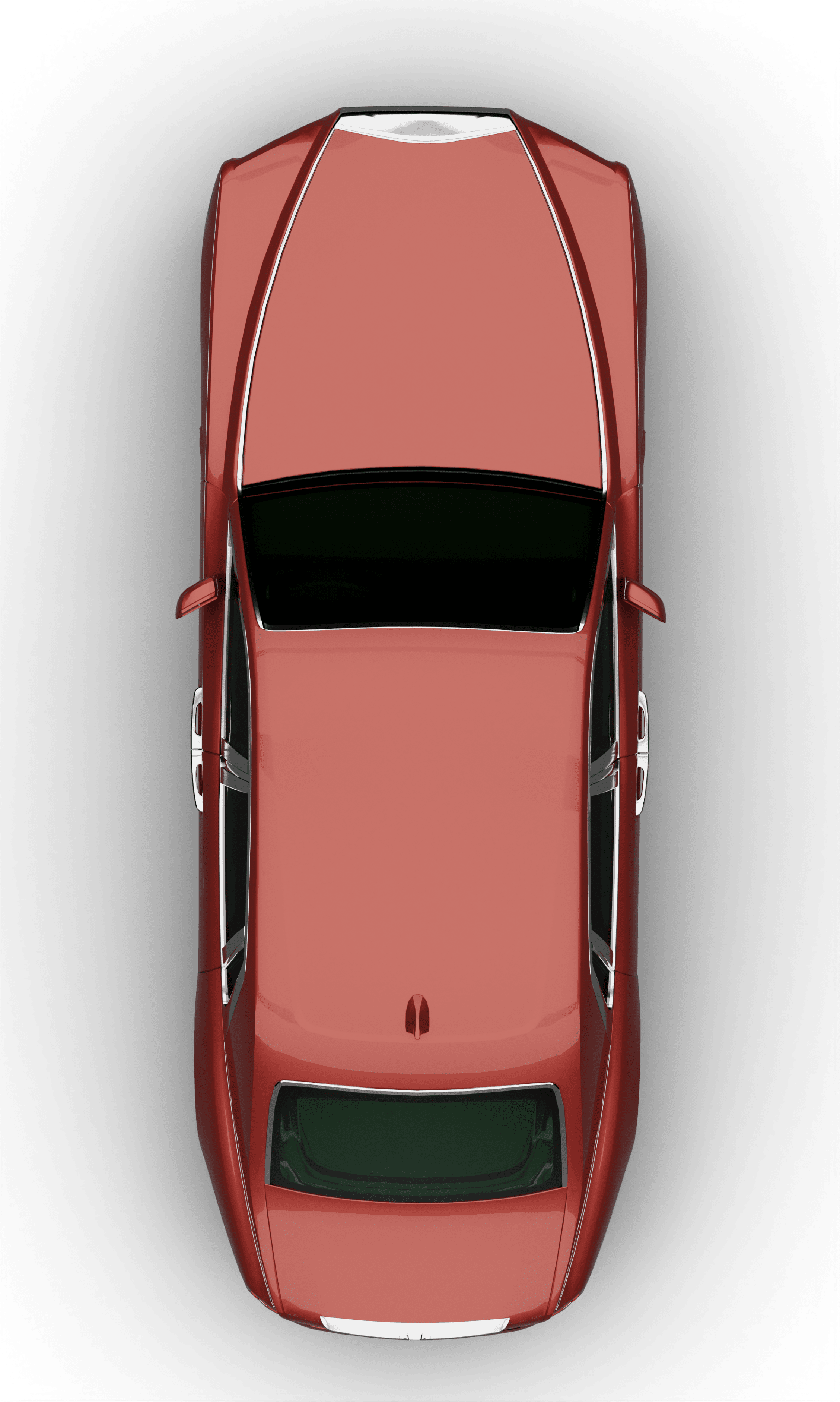 Red car top view